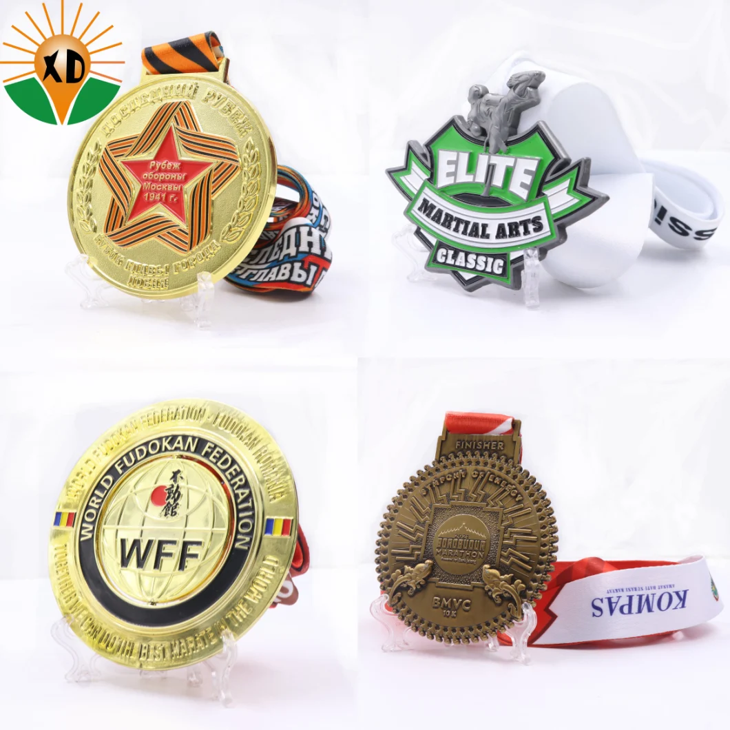 Qatar World Cup Gold Plated Medallions Customized China Facotry Made 3D Engraved Text Medals