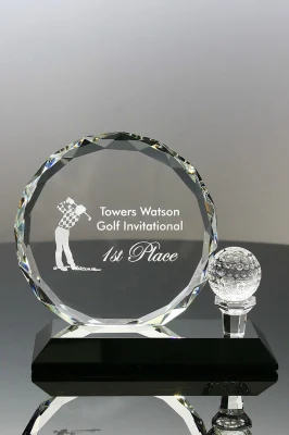 Optic Crystal Golf Award für Corporate Employee Recognition Trophy (#5756)