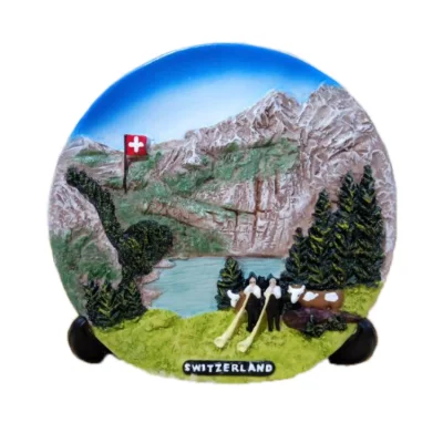 Personalisierter Touristengeschenk-3D-Landschafts-Souvenir-Harzteller